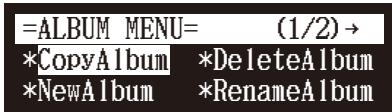 YAMAHA DISKLAVIER E3 CLASSIC - Sélectionnez « CopyAlbum » dans le menu de fonctions d'album, puis appuyez sur [ENTER]. - 1