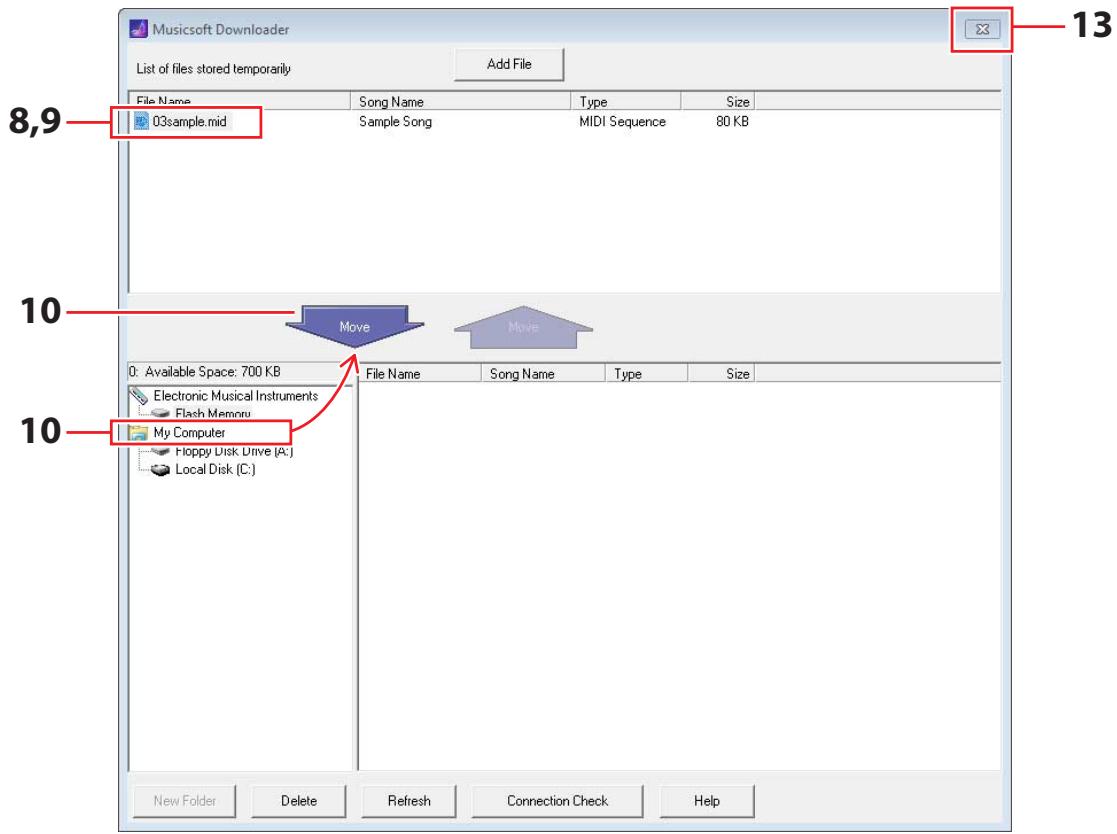 YAMAHA DTX430K - Transfert de fichier depuis le module de batterie vers l'ordinateur - 3