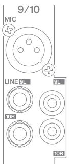 YAMAHA EMX 5016CF - LINE/MIC Jacks (Channels 9/10 to 15/16) - 2