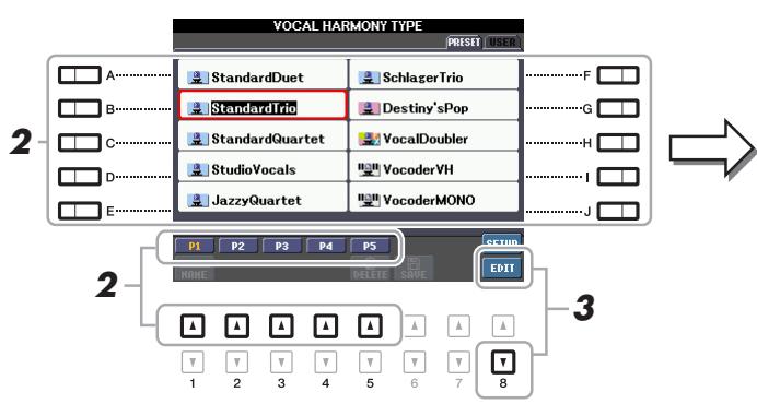 YAMAHA PSR-S750 - Sélectionnez le type d'harmonie vocale à opérer à l'aide des touches [a]–[j]. - 1