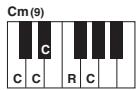 YAMAHA PSR-S750 - Lorsque la note fondamentale source est c : - 13