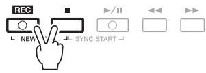 YAMAHA PSR-S750 - Appuyez simultanément sur les touches SONG [REC] et SONG [■] (STOP). - 1