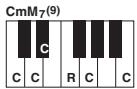 YAMAHA PSR-S750 - Lorsque la note fondamentale source est c : - 17