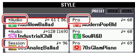 YAMAHA PSR-S750 - Types de style (caractéristiques) - 1