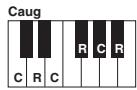 YAMAHA PSR-S750 - Lorsque la note fondamentale source est c : - 8