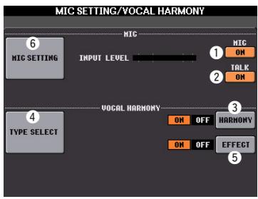 YAMAHA PSR-S750 - Activation/désactivation du microphone ① - 2