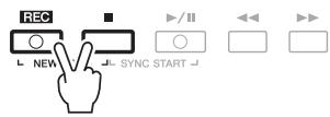 YAMAHA PSR-S750 - Appuyez simultanément sur les touches SONG [REC] et SONG [■] (STOP). - 1