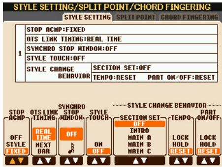 YAMAHA PSR-S750 - Utilisez les touches [1 ▲▼]–[8 ▲▼] pour chaque réglage. - 1