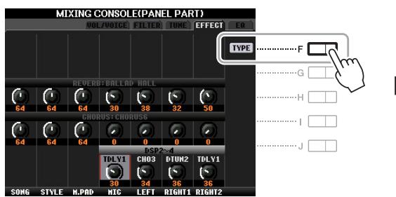 YAMAHA PSR-S750 - Sélection d'un type d'effet pour chaque bloc - 2