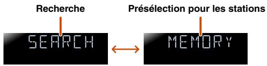 YAMAHA RX-V367 - Appuyez sur ⑨ENTER, ensuite, appuyez sur ④PRESET ∧ / ∨ ou sur ⑨Curseur △ / ∨ pour choisir le numéro de présélection à partir duquel la fonction de présélection automatique démarrera. - 2