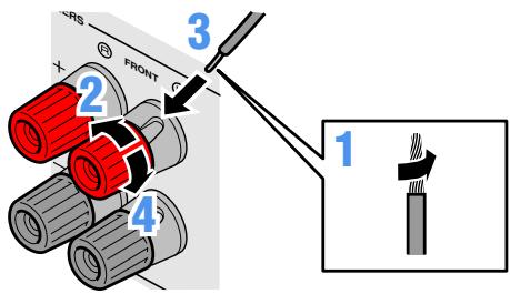 YAMAHA RX-V367 - Raccordement des enceintes avant - 1