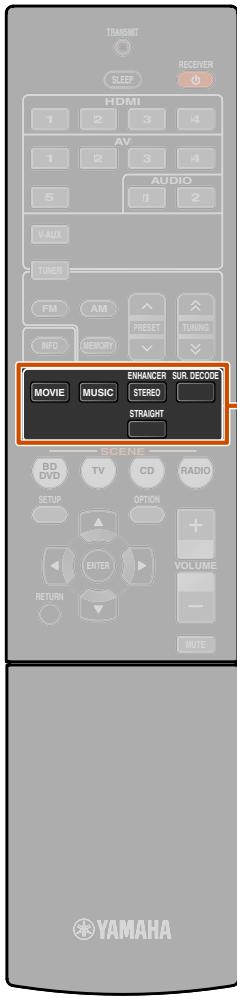 YAMAHA RX-V367 - Sélection des corrections de champ sonore et des décodeurs sonores - 2