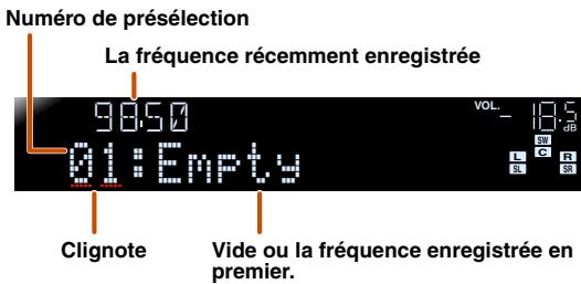 YAMAHA RX-V367 - ■ Désignation d'un numéro de présélection pour l'enregistrement - 1