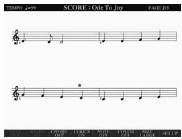 YAMAHA TYROS 4 - Affichage de la notation musicale (partition) - 4