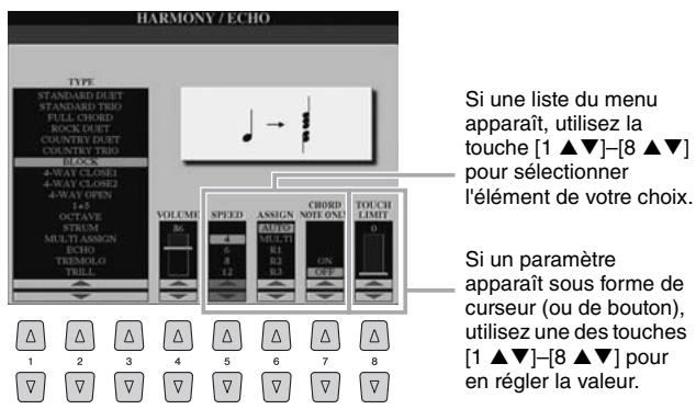 YAMAHA TYROS 4 - Touches [1 ▲▼]-[8 ▲▼] - 2
