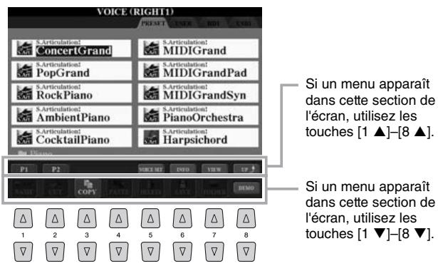 YAMAHA TYROS 4 - Touches [1 ▲▼]-[8 ▲▼] - 1