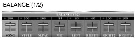 YAMAHA TYROS 4 - Réglage de la balance de volume entre le style et le clavier - 3