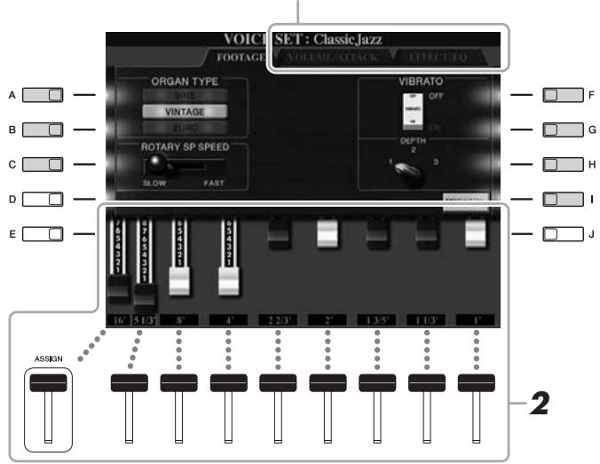 YAMAHA TYROS 4 - Utilisez le curseur [ASSIGN] et les curseurs [1]-[8] pour ajuster la longueur en pieds. - 1