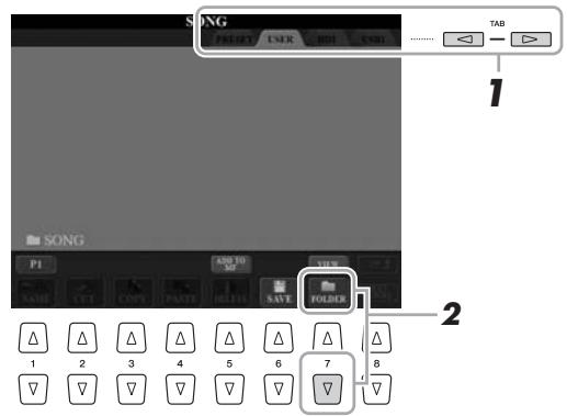YAMAHA TYROS 4 - Création d'un nouveau dossier - 1