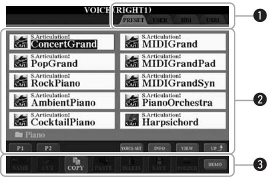 YAMAHA TYROS 4 - Configuration de l'écran file selection - 2