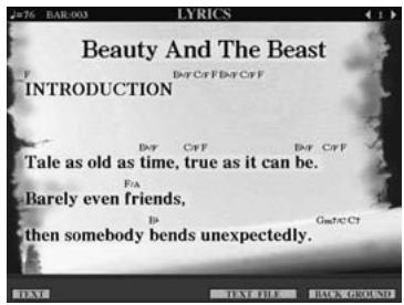 YAMAHA TYROS 4 - Affichage des paroles (texte) - 3