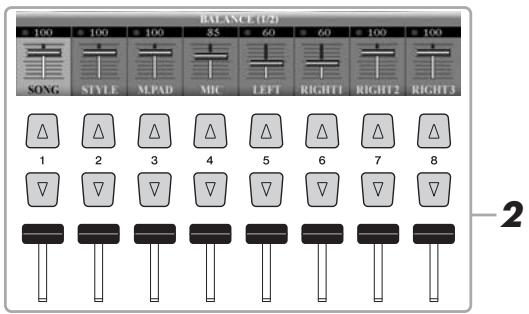YAMAHA TYROS 4 - Réglage de la balance de volume entre le style et le clavier - 2