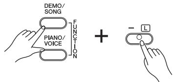 YAMAHA YDP-S51 - To tune down (in about 0.2Hz steps): - 1