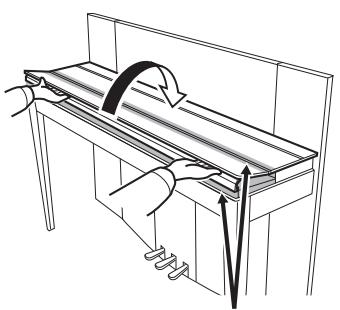 YAMAHA F02 - To open the key cover: - 1