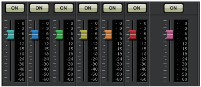 YAMAHA MTX - ⑥ Faders des canaux de sortie - 1