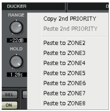 YAMAHA MTX - ③ Zone de réglage du ducker - 1