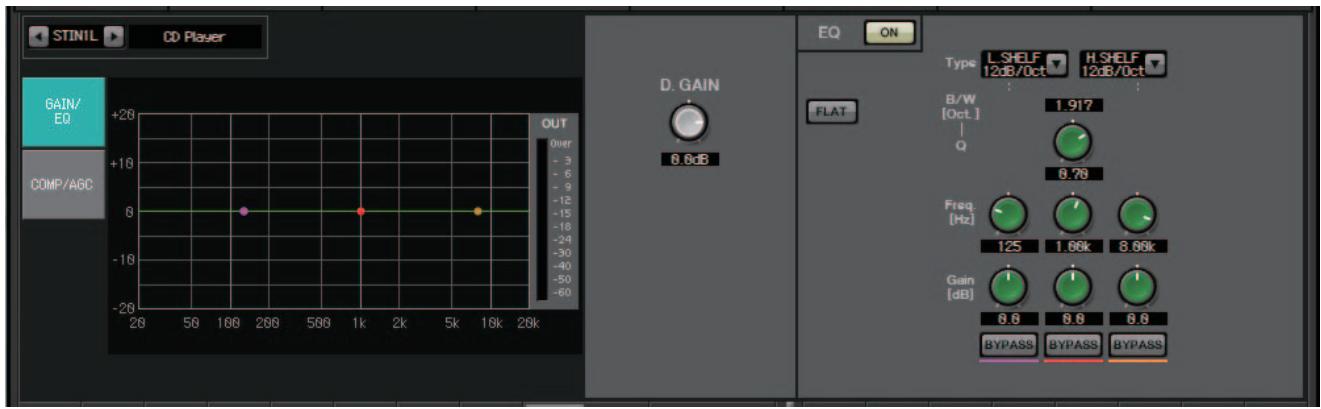 YAMAHA MTX - Écran « GAIN/EQ » - 1