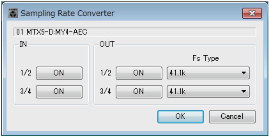 YAMAHA MTX - □Boîte de dialogue « Sampling Rate Converter » - 1