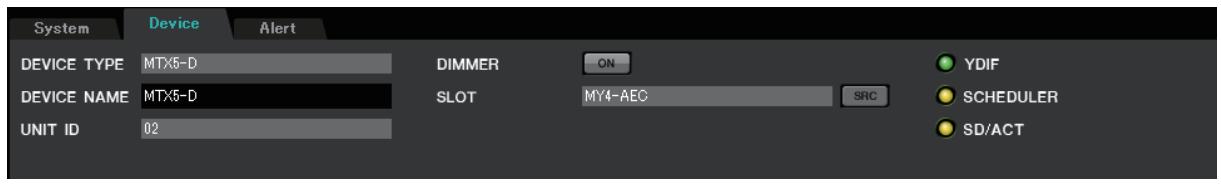 YAMAHA MTX - Onglet [Device] - 1
