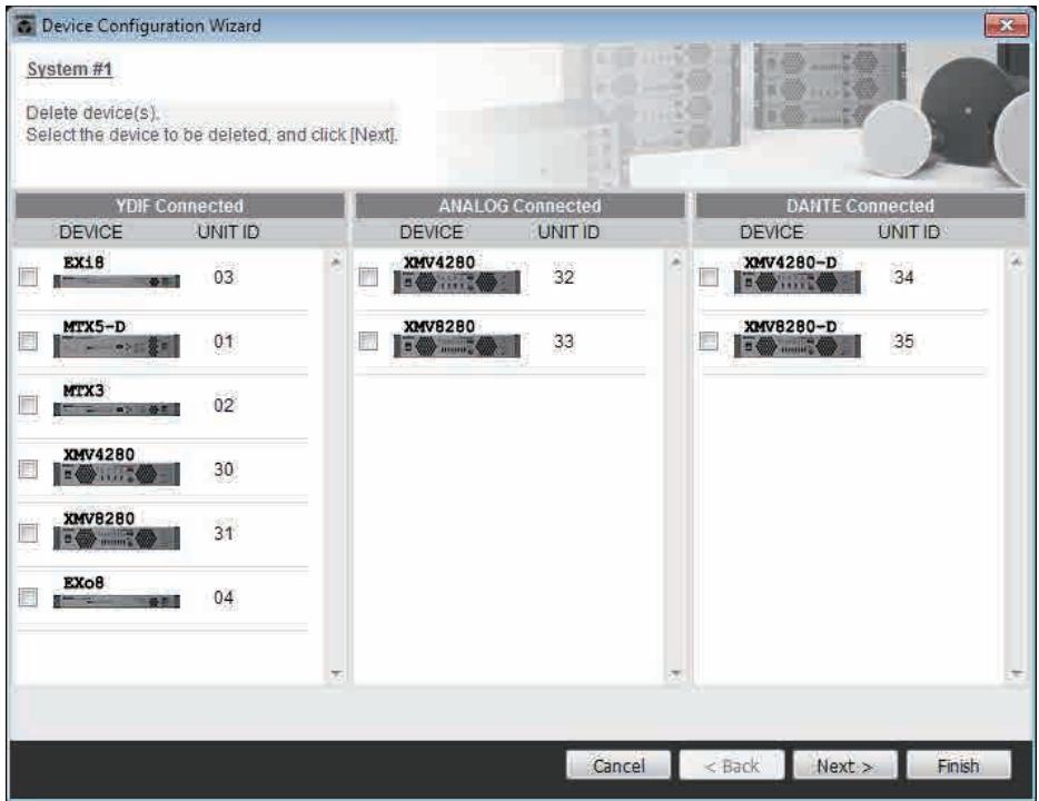 YAMAHA MTX - Supprimez tous les appareils inutiles figurant parmi ceux déjà assignés. (Uniquement si vous sélectionnez [Edit Configuration] à l'étape 1.) - 1