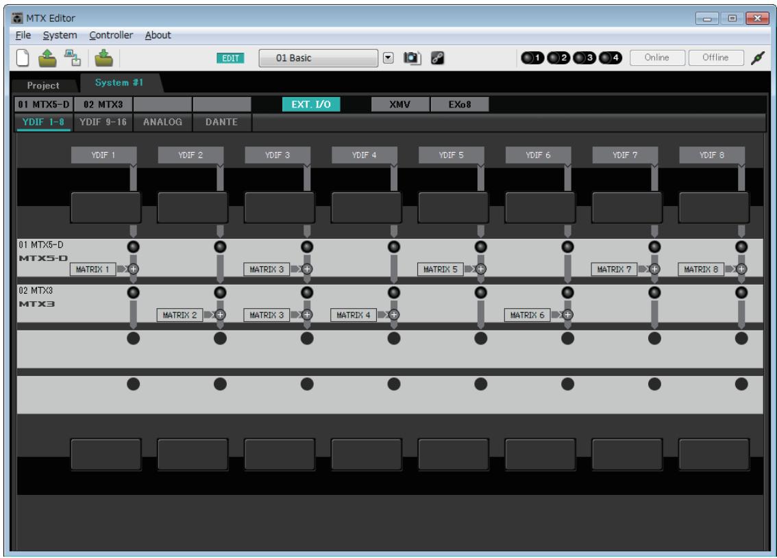 YAMAHA MTX - Écran « YDIF » (Mode Cascade) - 1