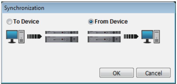 YAMAHA MTX - □ Boîte de dialogue « Synchronization » - 1