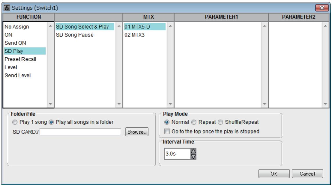 YAMAHA MTX - ● Si [FUNCTION] est réglé sur [SD Play] - 1