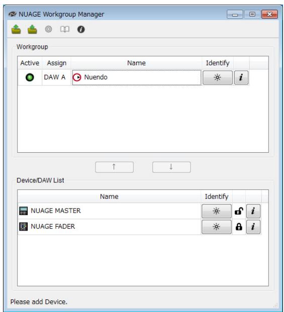 YAMAHA NUAGE WORKGROUP MANAGER - Main window - 1