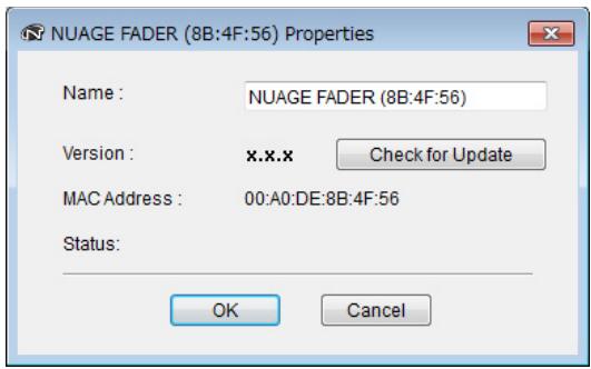 YAMAHA NUAGE WORKGROUP MANAGER - Property window - 1