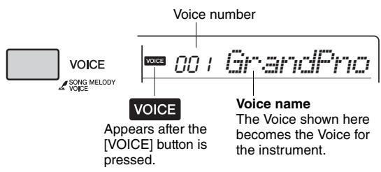 YAMAHA PSR-E243/YPT-240 - Press the [VOICE] button. - 1