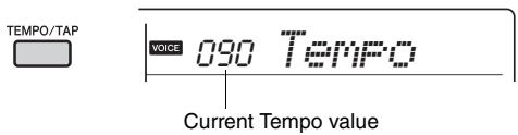 YAMAHA PSR-E243/YPT-240 - To change the tempo: - 1