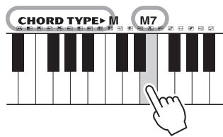 YAMAHA PSR-E243/YPT-240 - As an example, learn how to play a GM7 (G major seventh) chord. - 3