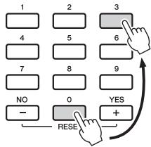 YAMAHA PSR-E343/YPT-340 - Touches numériques - 1