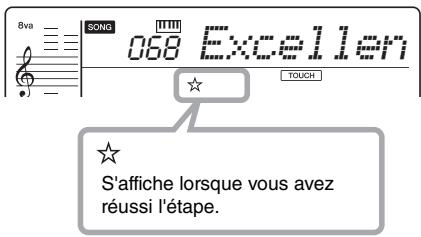 YAMAHA PSR-E343/YPT-340 - Vérifiez votre évaluation pour l'étape actuelle. - 1