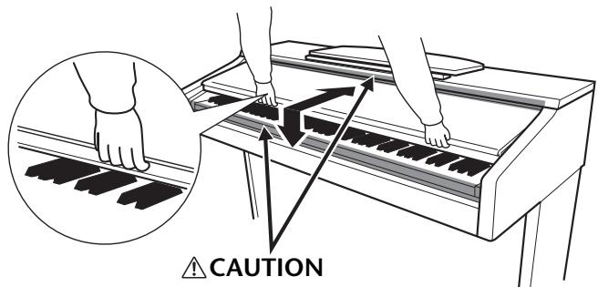 YAMAHA YDP-162/142 - To close the key cover: - 1