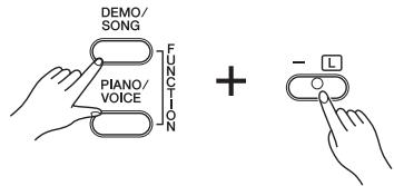 YAMAHA YDP-162/142 - To tune down (in about 0.2Hz steps): - 1