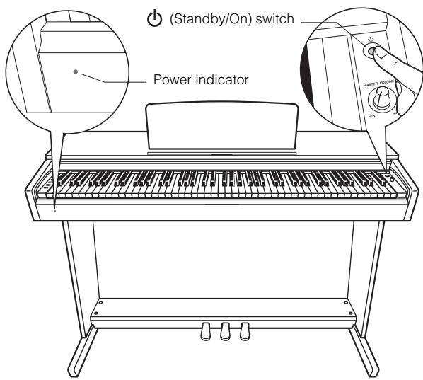 YAMAHA YDP-162/142 - Press the [] (Standby/On) switch to turn the power on. - 1