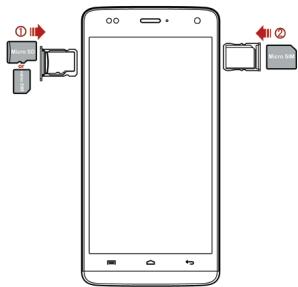 WIKO GETAWAY - - Inserting the SIM and micro SD cards - 1