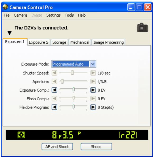 NIKON CAMERA CONTROL PRO - The Exposure 1 Tab - 1