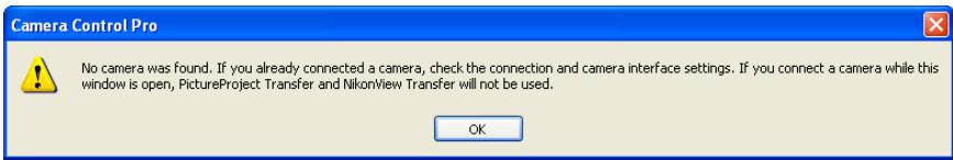 NIKON CAMERA CONTROL PRO - No Camera Connected - 1